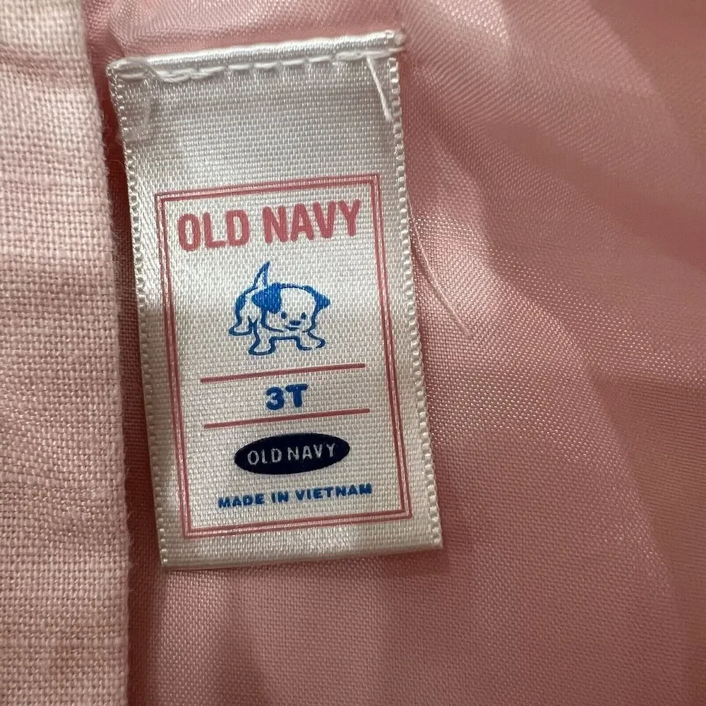 Old Navy Pink Toddler Linen Sleeveless‎ Dress Size 3t Long Length